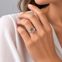 Platinum bi-coloured tourmaline and diamond ring