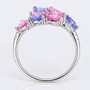Platinum pear cut pink and Ceylon sapphire and diamond dress ring profile