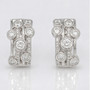 9ct white gold round brilliant cut diamond bubble hoop earrings