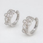 9ct white gold round brilliant cut diamond bubble hoop earrings side