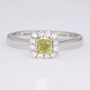 Natural fancy yellow diamond cluster ring