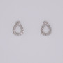 9ct white gold open pear diamond stud earrings