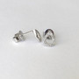 9ct white gold open pear diamond stud earrings side