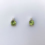 9ct white gold peridot and diamond earrings