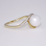 9ct gold pearl and diamond ring