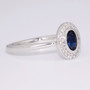 9ct white gold sapphire and diamond cluster ring side