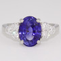 Platinum sapphire and diamond ring