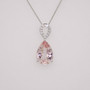 9ct white gold morganite and diamond necklace