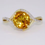9ct gold citrine and diamond ring GR5814