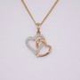 9ct rose gold diamond heart necklace