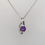 9ct white gold amethyst and diamond necklace