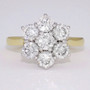 18ct gold seven round brilliant cut diamond cluster ring