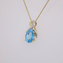 9ct gold blue topaz and diamond necklace