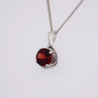 9ct white gold garnet and diamond pendant side