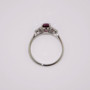 9ct white gold fancy oval cut raspberry garnet and diamond ring top
