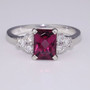 9ct white gold raspberry garnet and diamond ring