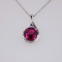 9ct white gold raspberry garnet and diamond necklace