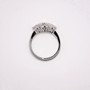 Platinum round brilliant cut diamond trilogy ring top