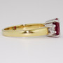 18ct gold oval cut ruby and diamond ring side