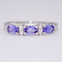 18ct white gold tanzanite and diamond ring