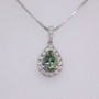 9ct white gold green tanzanite and diamond pendant