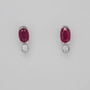 9ct white gold ruby and diamond stud earrings