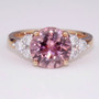 Pink zircon and diamond ring