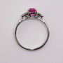 Platinum pink sapphire and diamond ring top