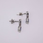 18ct white gold sapphire and diamond drop earrings side