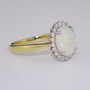 18ct gold opal and diamond cluster ring side