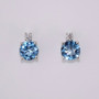 9ct white gold blue topaz and diamond stud earrings