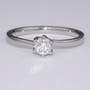 Platinum D colour diamond twist solitaire ring