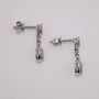 9ct white gold diamond cluster drop earrings side