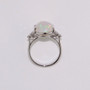 18ct white gold large Ethiopian water opal and diamond ring top