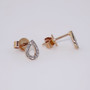 9ct rose gold diamond-set open pear stud earrings side