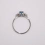 Platinum aquamarine and diamond ring top