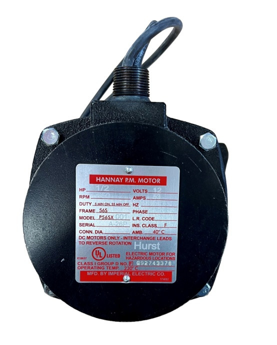 HANNAY REELS P56SX001 ELECTIRIC REEL MOTOR 12V DC FLANGED 1/2 HP 650 RPM