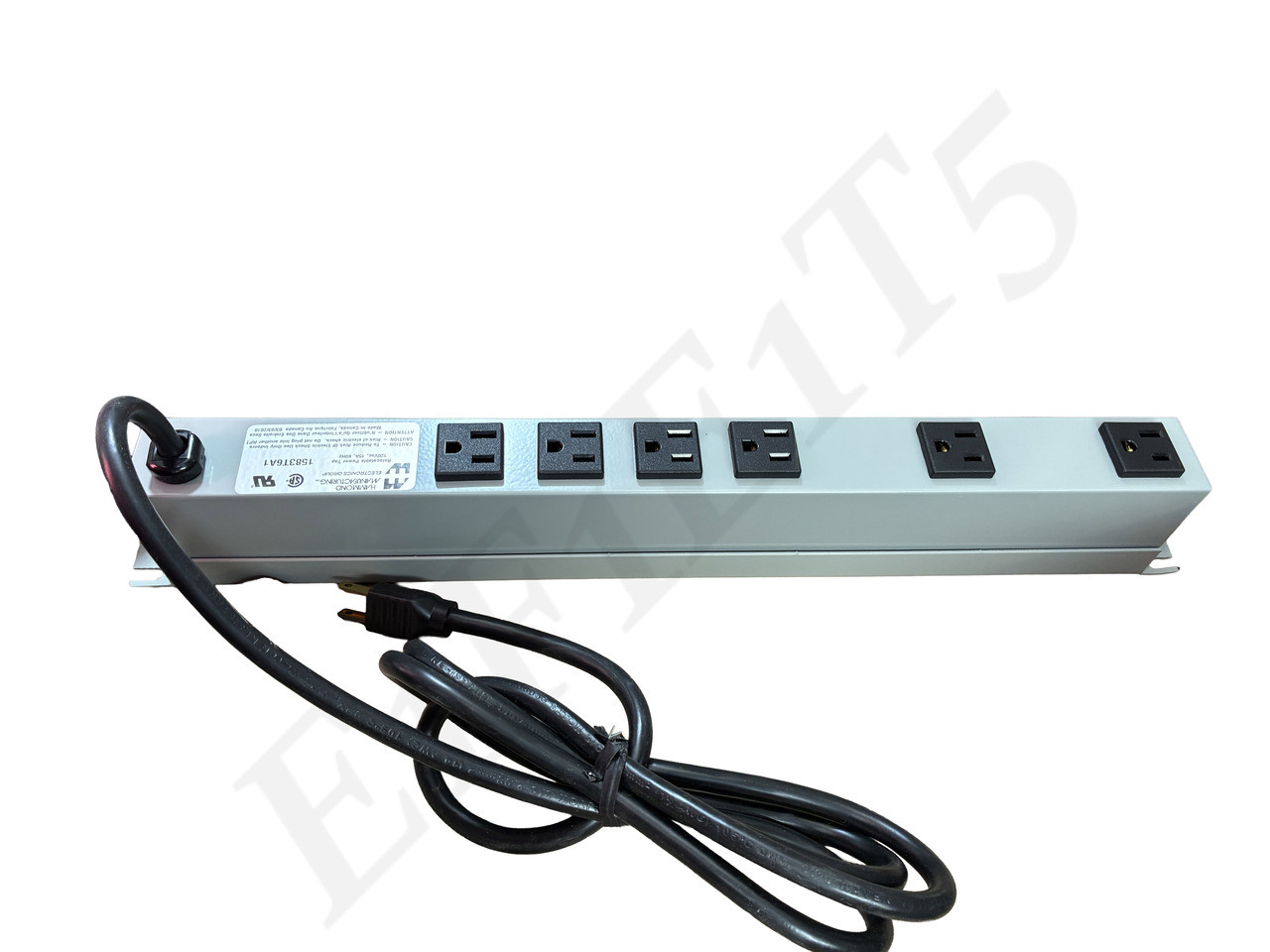 HAMMOND MANUFACTURING 1583T6A1 POWER PLUGSTRIP STEEL RACK MOUT 15A 6FT CORD 6 OUTLET