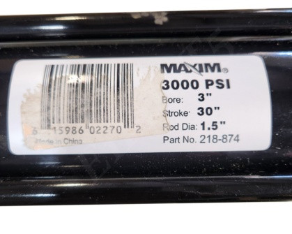 MAXIM 218-344 HYDRAULIC CYLINDER 3 BORE X 30 STROKE X 1.5 IN ROD TIE-ROD 218344