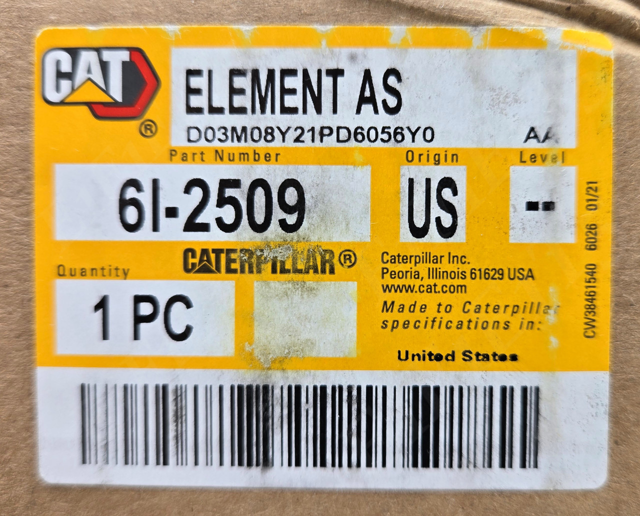 CATERPILLAR 6I-2509 ENGINE AIR FILTER 6I2509