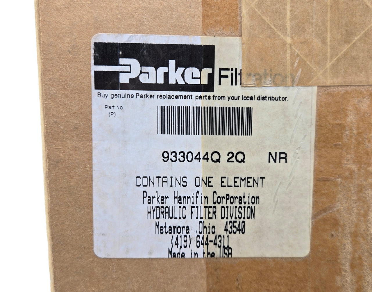 PARKER 933044Q HYDRAULIC FILTER IL8 SERIES 02Q MICROGLASS