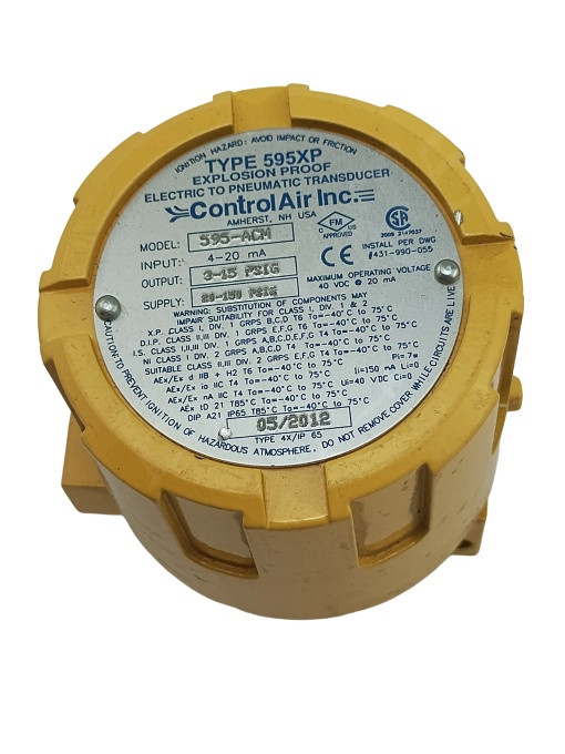 CONTROL AIR 595-ACM EXPLOSION PROOF VALVE TRANDUCER 4-20mA 3-15 PSI