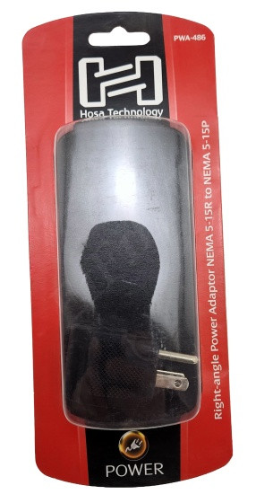 HOSA TECHNOLOGY PWA-486 ADAPTER,POWER RIGHT ANGLE NEMA 15R TO NEMA 15P