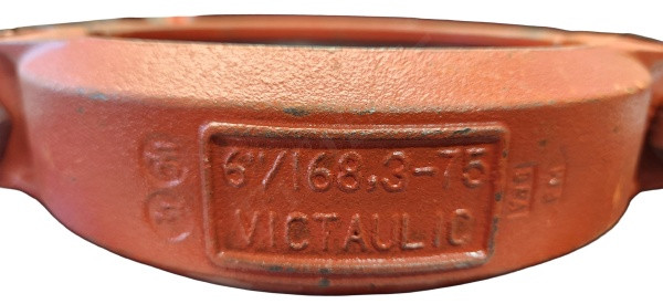 VICTAULIC L060075PE0 PIPE COUPLING MI 6 IN 6.625 OD PIPE TWO 5/8 X 3-1/4 IN BOLT