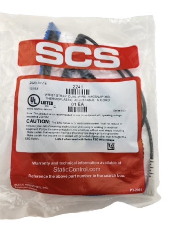 STATIC CONTROL SCS 2241 WRIST STRAP ANTISTATIC MAGSNAP W/6 FOOT CORD