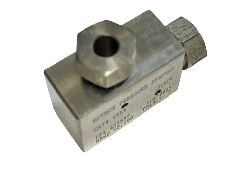 BUTECH PRESSURE SYSTEMS 60L4 ADAPTER 1/4FX1/4F HP CONE & THD 90deg