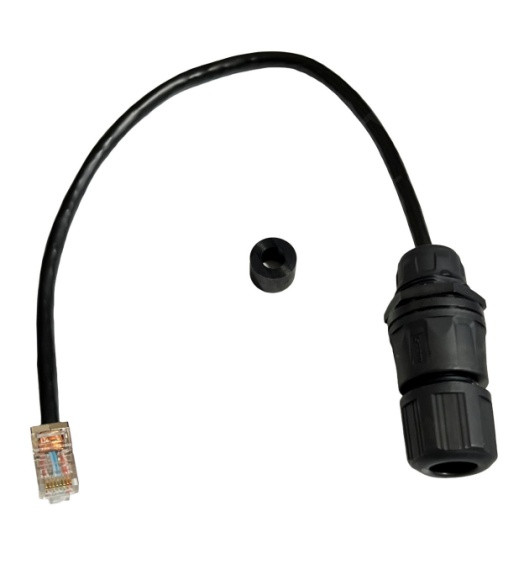 L-COM GLOBAL CONNECTIVITY CG-C6-MF CABLE R GLAND J45 FEEDTHRU W/12 INCH PIGTAIL BLACK