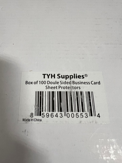 TYH SUPPLIES BCSP TYHSP1000 100 COUNT PLASTIC CARD HOLDER SLEEVE DOUBLE SIDED FOR 3 RING BINDER