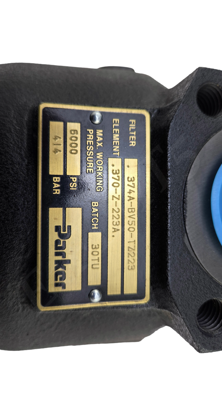 PARKER 374A-BV50-TZ223 HYDRAULIC FILTER HIGH PRESSURE 1.50 CODE 61 75PSI INDICATOR