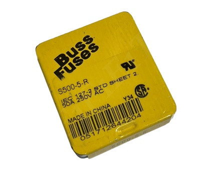 BUSSMANN S500-5-R FUSE 5A 250V 5MM X 20MM, .2IN X .79 IN 5PK